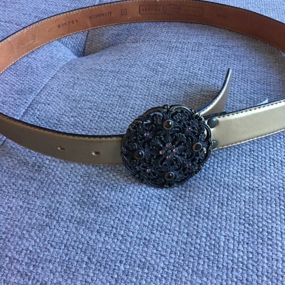 Fossil Metallic Color Belt with Statement Buckle Small